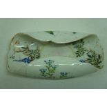 Chinese porcelain small dish in the form of a curled flower head. Length 4.75 ins.