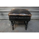 Ebonised piano stool similar to previous lot. No. 7088 / 817