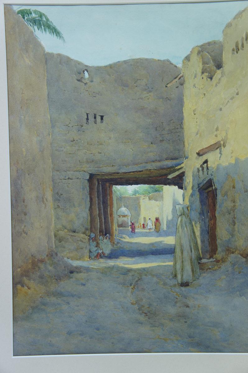 Adolf C Meyer, North African street scene, Watercolour, 17 x 12 ins. - Image 2 of 2