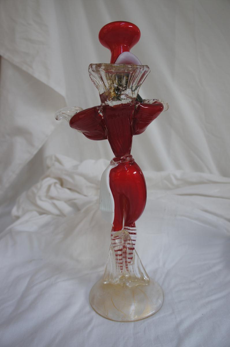 Murano red glass lady in a top hat, height 12 ins. - Image 2 of 2