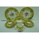 Very Pretty Edwardian Royal Crown Derby tea set for twelve persons, hand painted with flowers and