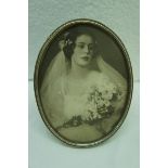 Oval silver portrait miniature frame