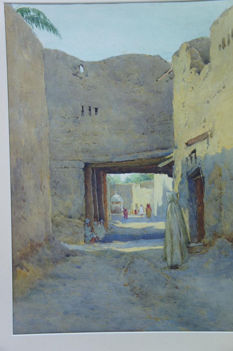 Adolf C Meyer, North African street scene, Watercolour, 17 x 12 ins.