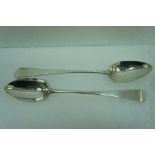 Pair of GIII silver Old English pattern gravy spoons, London 1792. Makers George Smith and Thomas