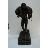 Demetre Haralamb Chiparus (1889 - 1947). Brown patinated bronze of a Moor carrying a mountain lion