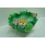 Early 20thC flower bowl in the form of a lotus flower. Diameter 9 ins.