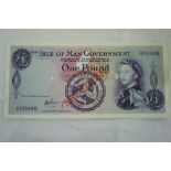 Isle of Man Government £1 note, specimen - Garvey 1961