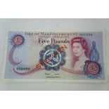 Isle of Man Government £5 note, specimen - Stallard 1972