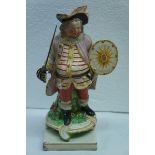 Wood & Caldwell (Enoch Wood) creamware figure of Falstaff, impressed mark to base. Height 9ins.