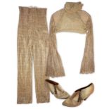 Prince Gold with lace sleeves with high waisted pants and matching shoes