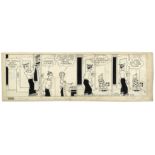 ''Blondie'' comic strip hand-drawn and signed by Chic Young from 12 April 1946, featuring Blondie,