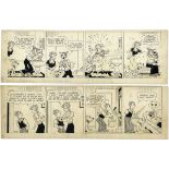 ''Blondie'' comic strips hand-drawn and signed by Chic Young from 19 May 1950 and 1 November 1950.