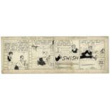 ''Blondie'' comic strip hand-drawn and signed by Chic Young from 19 June 1944, featuring Dagwood,