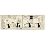 ''Blondie'' comic strip hand-drawn and signed by Chic Young from 3 March 1945, featuring Dagwood and