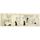 ''Blondie'' comic strip hand-drawn and signed by Chic Young from 17 April 1944, featuring Blondie