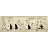 ''Blondie'' comic strip hand-drawn and signed by Chic Young from 2 March 1946, featuring Dagwood and