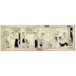 ''Blondie'' comic strip hand-drawn and signed by Chic Young from 1 January 1944, featuring