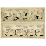 ''Blondie'' comic strips hand-drawn and signed by Chic Young from 19 July 1954 and 26 July 1954.