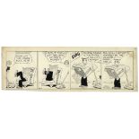 ''Blondie'' comic strip hand-drawn and signed by Chic Young from 17 August 1944, featuring Dagwood