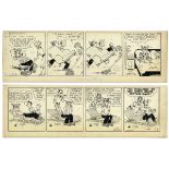 ''Blondie'' comic strips hand-drawn and signed by Chic Young from 2 July 1958 and 9 July 1958. First