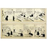 ''Blondie'' comic strips hand-drawn and signed by Chic Young from 29 March 1950 and 13 April 1950.