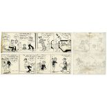 ''Blondie'' comic strips hand-drawn and signed by Chic Young from 25 July 1968 and 21 October