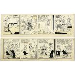 ''Blondie'' comic strips hand-drawn and signed by Chic Young from 24 October 1956 and 31 January