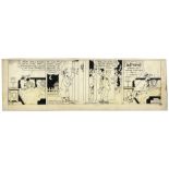 ''Blondie'' comic strip hand-drawn and signed by Chic Young from 23 December 1947, featuring Blondie