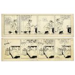 ''Blondie'' comic strips hand-drawn and signed by Chic Young from 18 January 1958 and 7 April