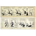 ''Blondie'' comic strips hand-drawn and signed by Chic Young from 29 December 1955 and 16 July 1956.