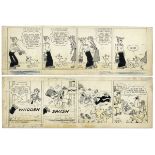 ''Blondie'' comic strips hand-drawn and signed by Chic Young from 9 January 1951 and 12 March