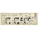 ''Blondie'' comic strip hand-drawn and signed by Chic Young from 15 March 1946, featuring Blondie