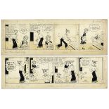 ''Blondie'' comic strips hand-drawn and signed by Chic Young from 3 March 1952 and 7 March 1952.