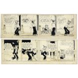 ''Blondie'' comic strips hand-drawn and signed by Chic Young from 24 March 1951 and 6 June 1951.