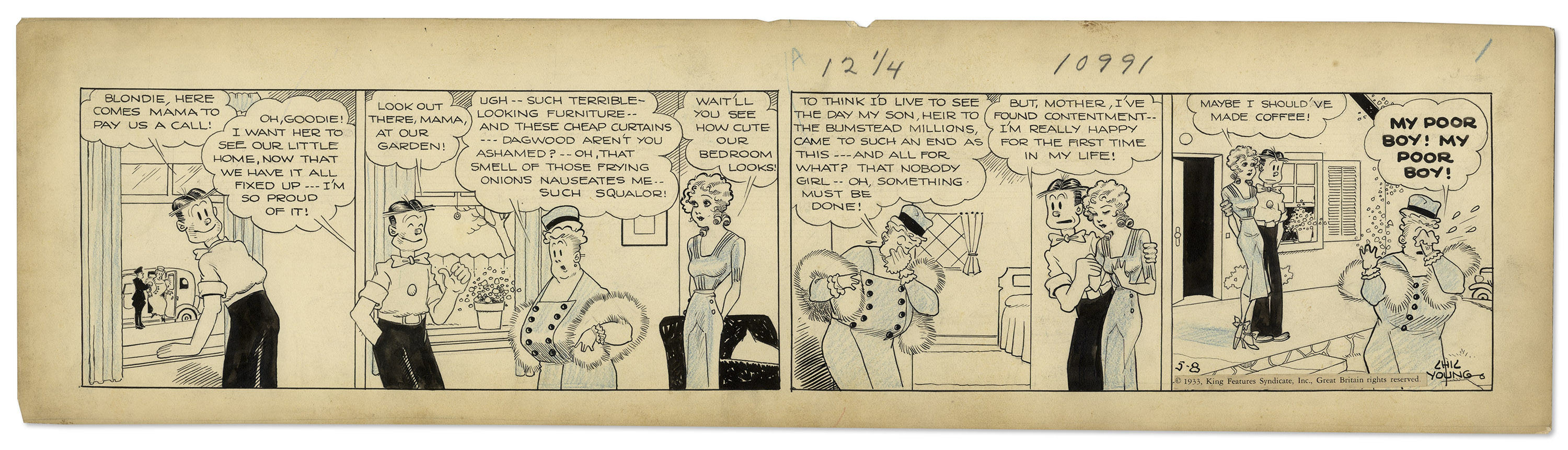 Blondie 1933 Comic Strip