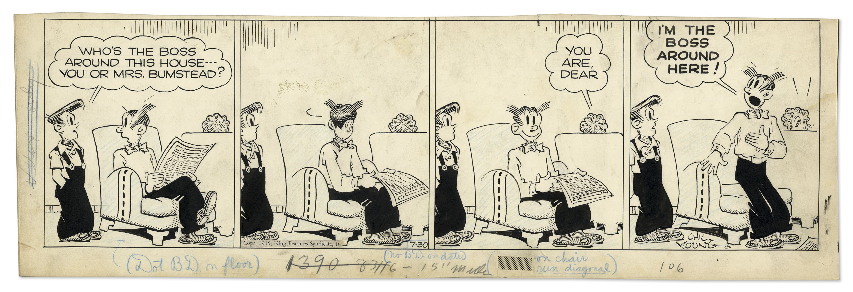 Blondie 1945 Comic Strip