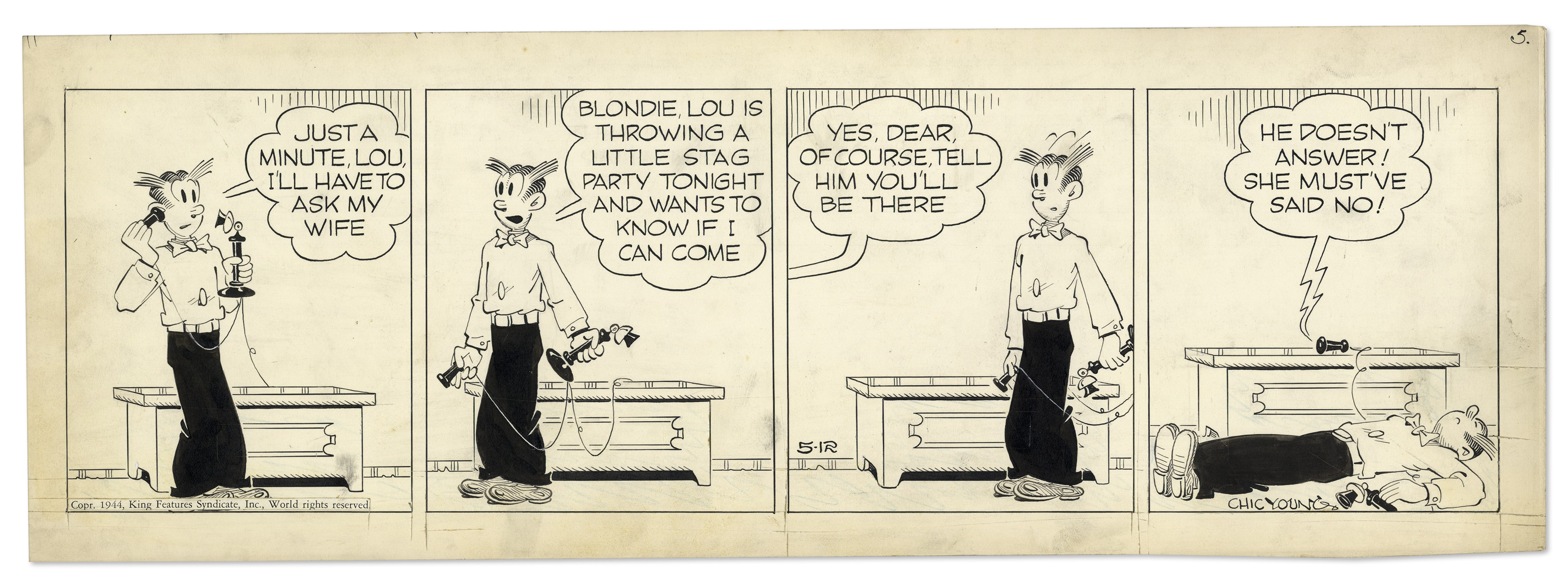 Blondie 1944 Comic Strip