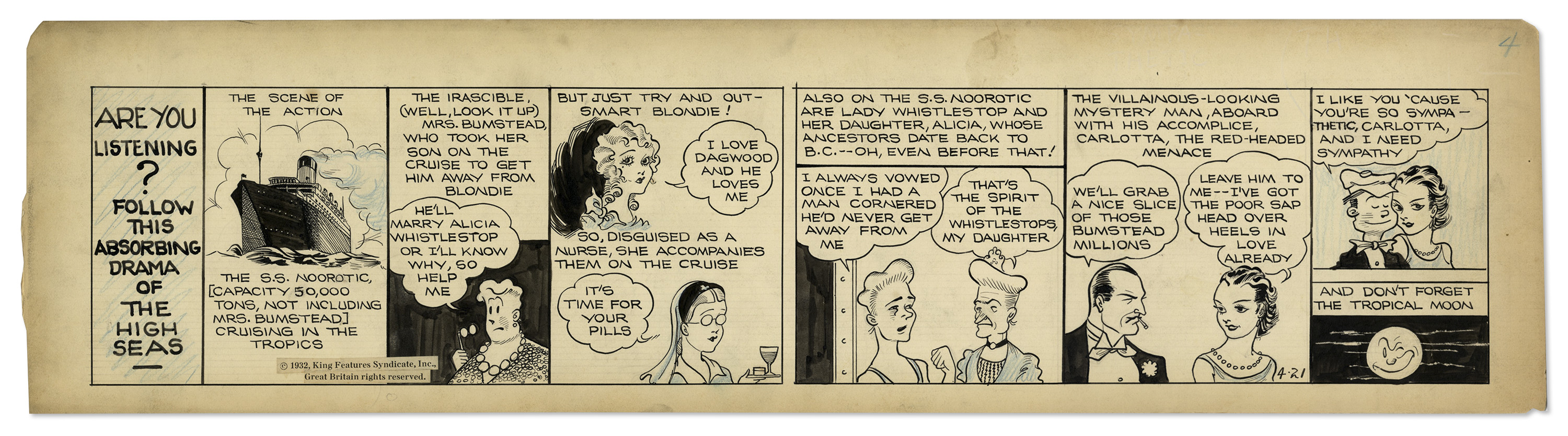 Blondie 1932 Comic Strip