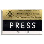 JFK Texas Welcome Dinner Press Badge