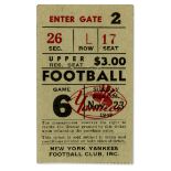 1947 Browns/Yankees Ticket