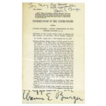 Warren Burger Signed Watergate Opinion