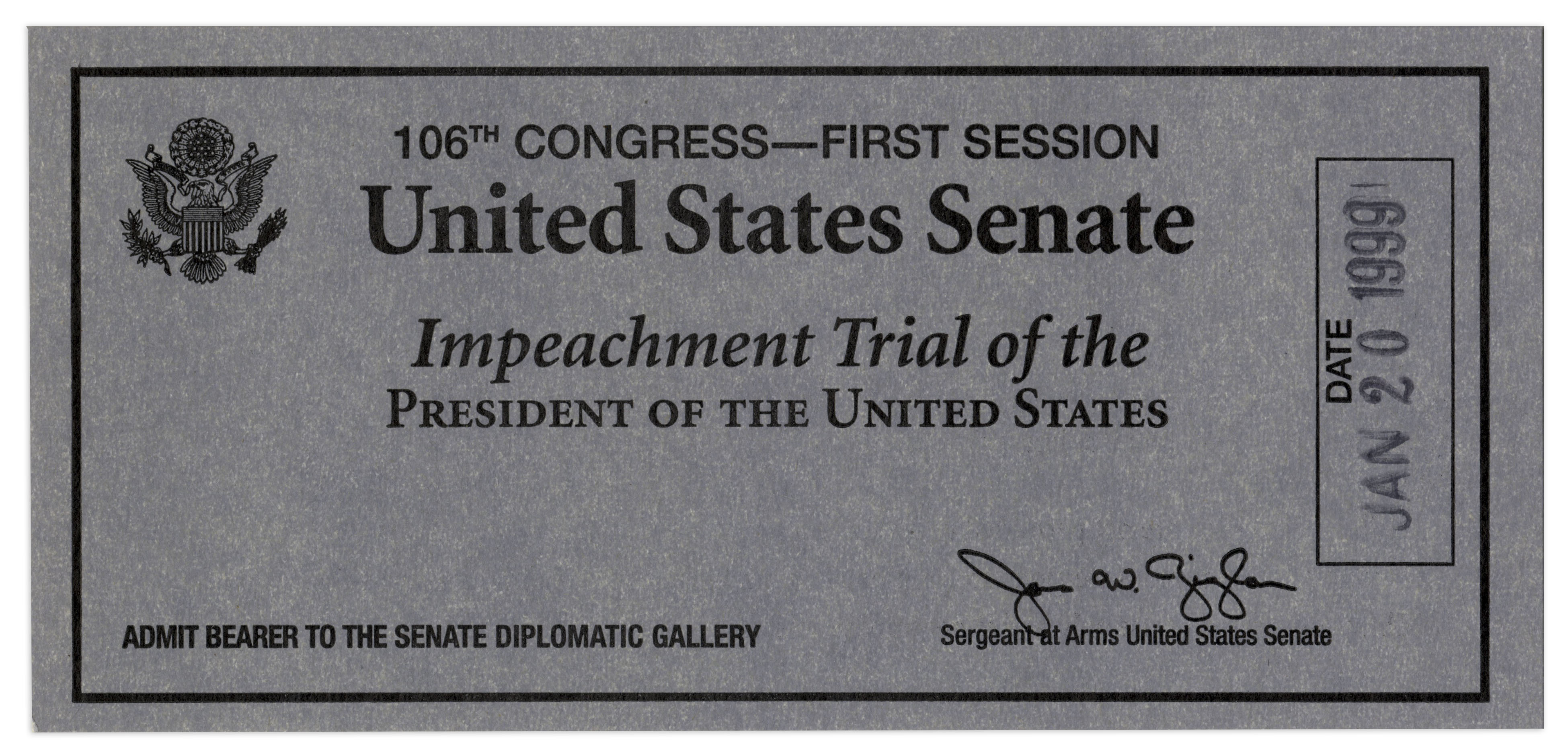 Bill Clinton Impeachment Ticket