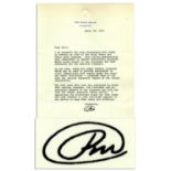 Richard Nixon Typed Letter Signed