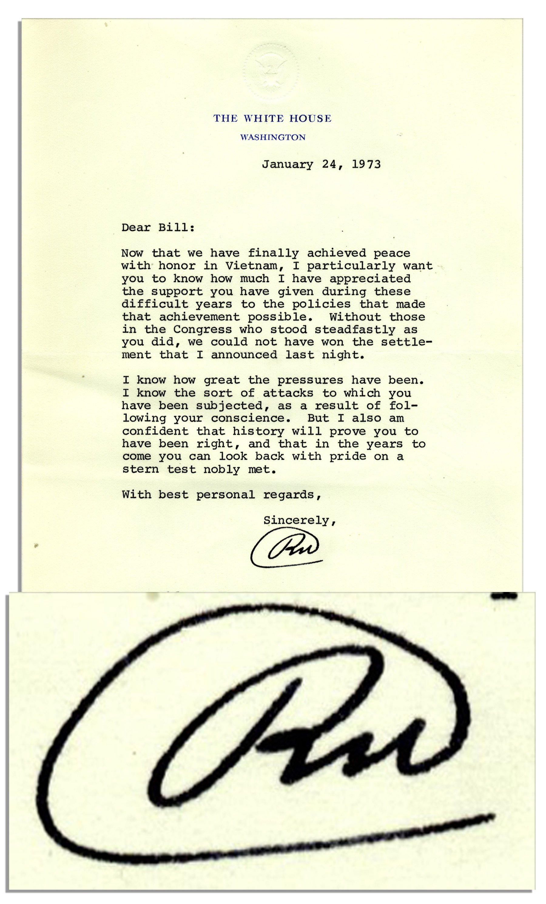 Richard Nixon Typed Letter Signed