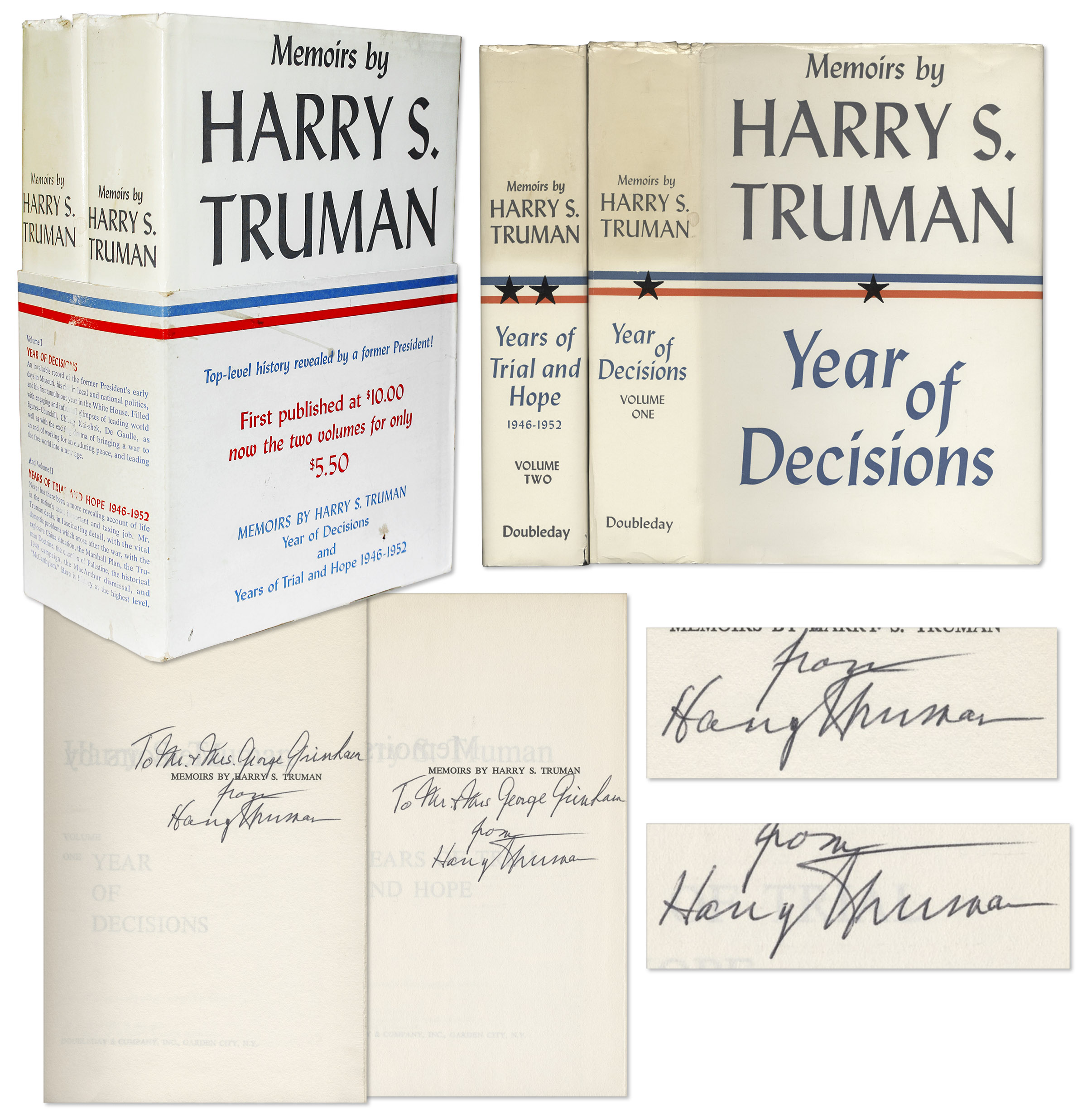 Harry Truman Signed Memoirs