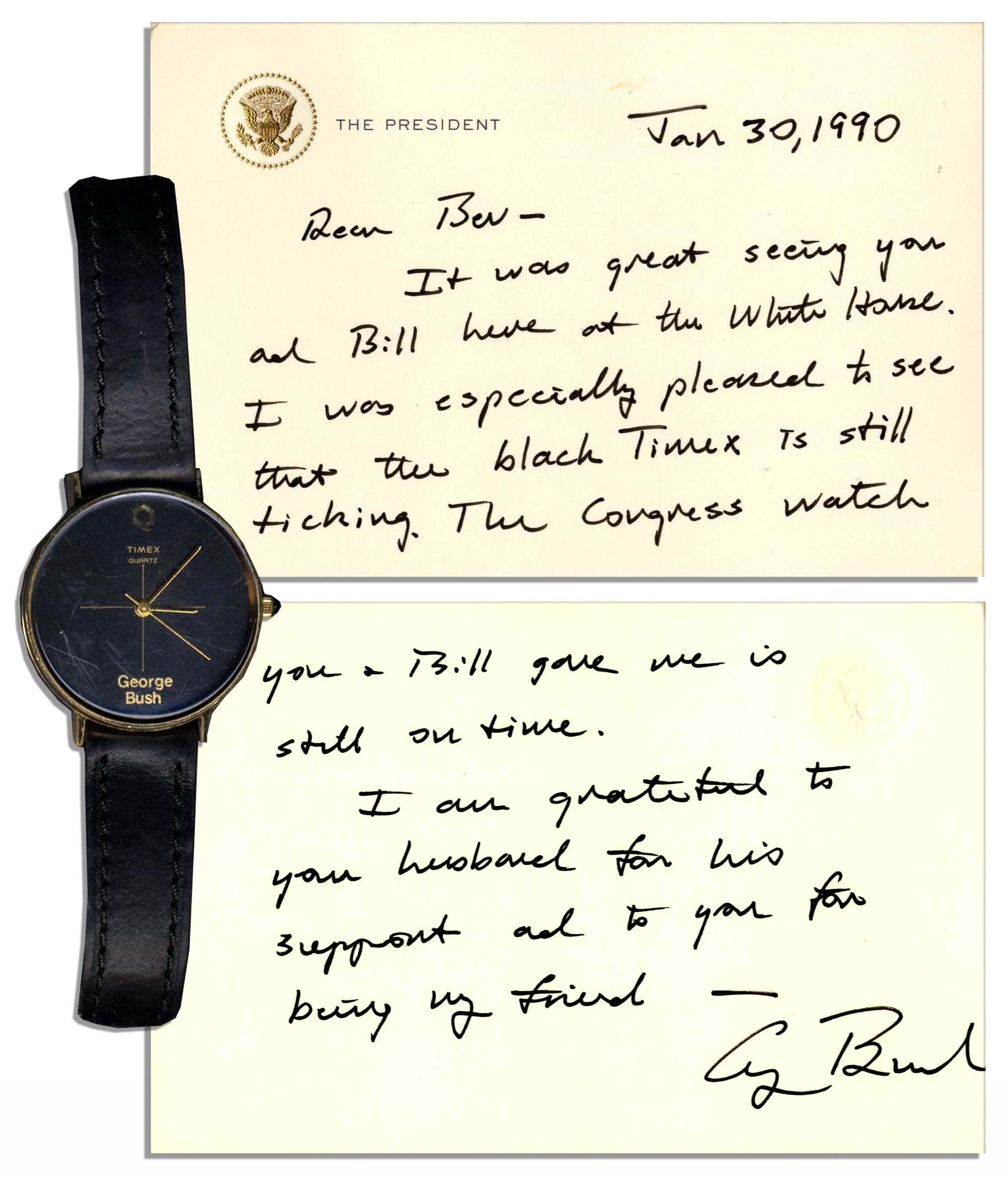 George H.W. Bush Watch & Autograph Letter Signed
