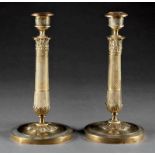 Pair of Restauration Brass Candlesticks