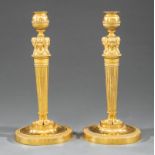 Charles X Gilt Bronze Figural Candlesticks