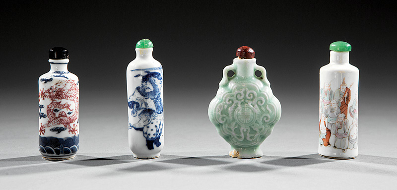 Four Chinese Porcelain Snuff Bottles