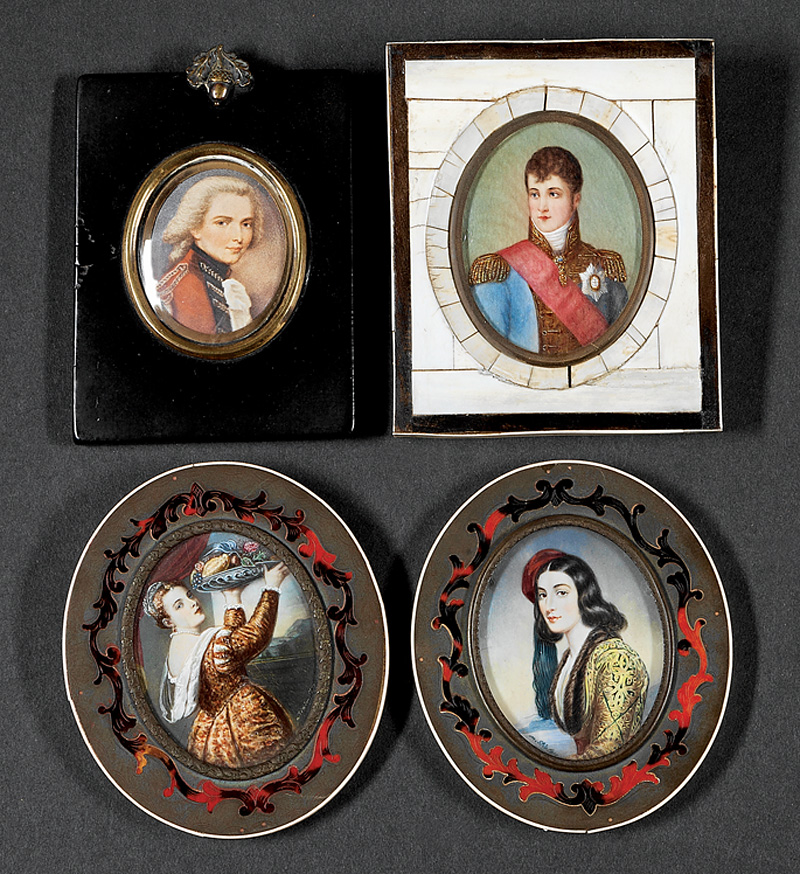 Group of Four Portrait Miniatures